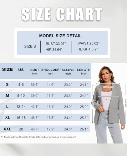 MINTLIMIT Women's Sweater Blazer Long Sleeve Lapel Button Blazers Casual Work Office Cardigan Suit Jacket with Pockets 7