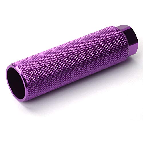 Vuwuma Amotor Bike Pegs Aluminum Alloy Anti-Skid Lead Foot Bicycle Pegs BMX Pegs for Mountain Bike Cycling Rear Stunt Pegs Fit 3/8 inch Axles (Purple) 11 - Thumbnail 4