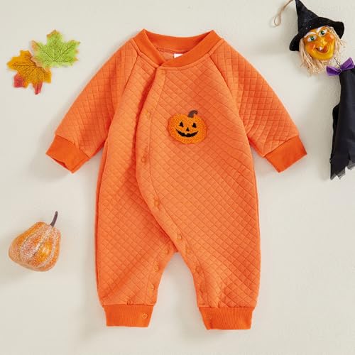 Hoanselay Baby Boy Girl Halloween/Thanksgiving Outfit Long Sleeve Romper Jumpsuit Newborn Fall Halloween/Thanksgiving Clothes3
