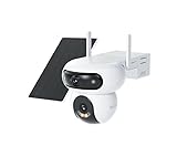 EZVIZ HB90x Cam�ra de s�curit� ext�rieure intelligente, double objectif 2K, angle de 360�, fonctionne avec batterie 10 400 mAh, avec panneau solaire, surveillance continue sans WiFi, vision nocturne