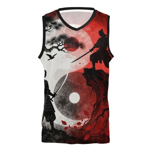 Maillot de basket durable au design uniforme samouraï artistique