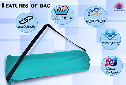 Image of Panchtatava Polyester Luxury Firoji Strechable Dori.Lockexercise Mat Cover Bag ONLY With Broad Strap, Blue
