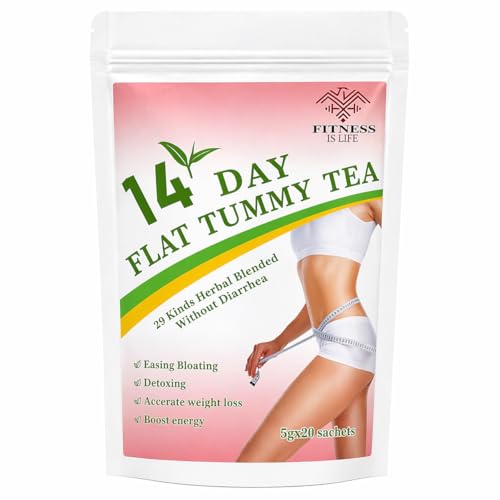 Flat Tummy Detox Tea for Weight Loss 14 Day Herbal Cleanse Reduce Bloating & Digestive Support Natural Tea Bags (30 Count) Fitness Is Life