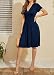 Actcat V-Ausschnitt Kleid Kurzarm Casual Kleider Sommerkleid Floral Party Kleid mit Taschen Kleider
