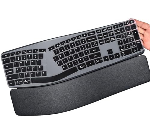 Keyboard Cover for Logitech Ergo K860 Wireless Ergonomic Keyboard, Black