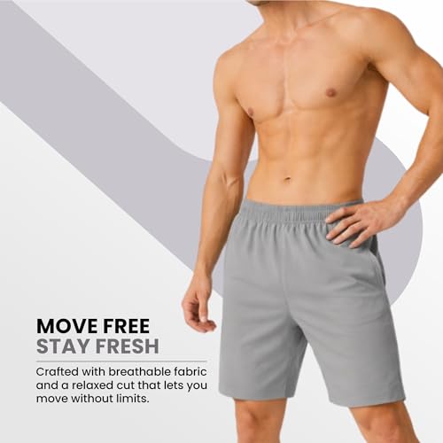 Image of GYMIFIC Mens Sports Training Running Dry Fit Solid Boxer Shorts | Premium Lightweight Stretchable Activewear Gym Shorts for Running, Workout, Training & Fitness