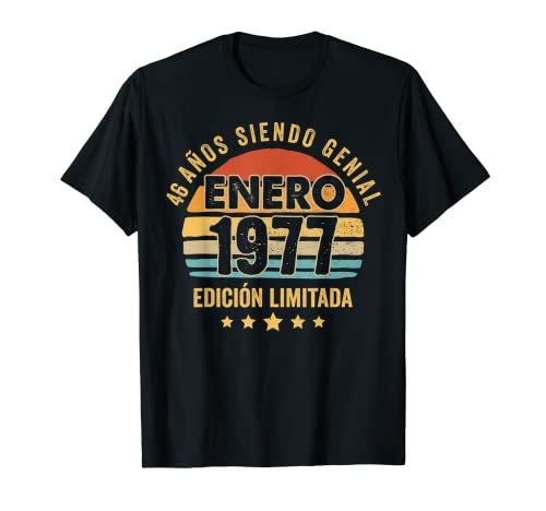 Hombre 46 Años Cumpleaños Regalo Hombre Enero 1977 Enero 46 Años Camiseta