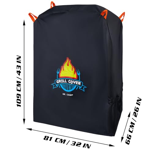 Vivicreate Waterproof BBQ Grill Cover 32 Inch Heavy Duty 420D Fabric Outdoor Barbecue Cover Weatherproof UV Protection Windproof Fits Weber Char-Broil Nexgrill Traeger Smoker Parrilla