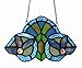 Alivagar Stained Glass Window Panel Sun Catcher Clover, 7" x 4 1/2"