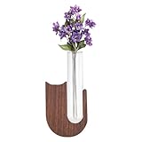 Gxdamxz Mini Vasen Magnet mit Reagenzglas für Kühlschränke, Magnetic Test Tube Vas, Braun