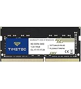 Timetec 8 Go DDR4 2400MHz PC4-19200 Non-ECC sans Tampon 1.2V CL17 1Rx8 Rang Unique 260 Broches SO...