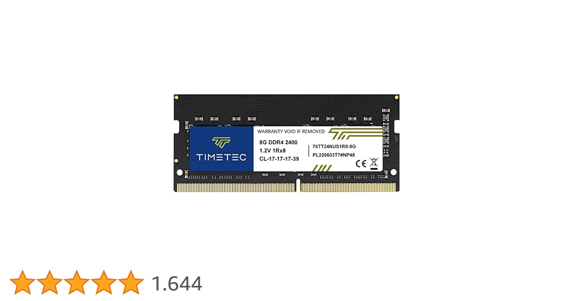 Timetec 8GB DDR4 2400MHz (DDR4-2400) PC4-19200 (PC4-2400T) Non-ECC Unbuffered 1.2V CL17 1Rx8 Single Rank 260 Pin SODIMM Laptop Notebook PC Computer Speicher RAM Modul Upgrade (8GB) Timetec 8GB DDR4 2400MHz (DDR4-2400) PC4-19200 (PC4-2400T) Non-ECC Unbuffered 1.2V CL17 1Rx8 Single Rank 260 Pin SODIMM Laptop Notebook PC Computer Speicher RAM Modul Upgrade (8GB)