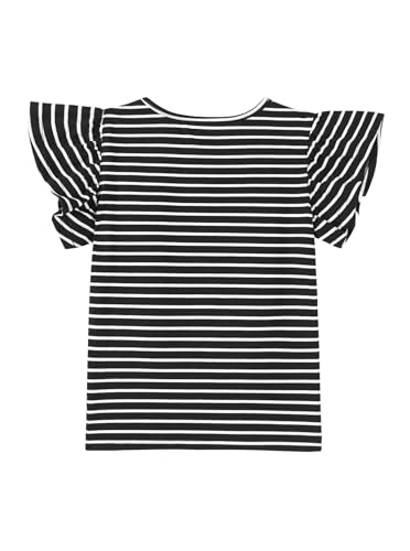 Image of Girls' Summer Shirts Cute Tops Ruffle Sleeve Crew Neck Casual Tees