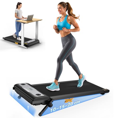 Almohadilla para Caminar con inclinación, Cinta de Correr Debajo del Escritorio de 2.5 HP, caminadora portátil 3 en 1 con Control Remoto, Pantalla LED, Interruptor de Seguridad Oculto, Mini máquina