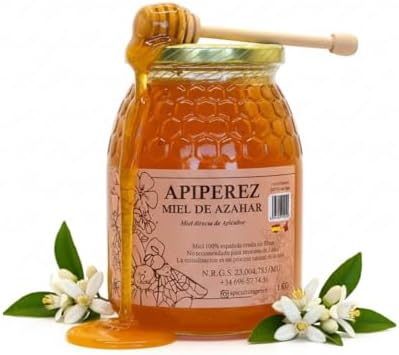 APIPEREZ Raw Orange Blossom Honey 1 kg – Natural Monofloral Honey...