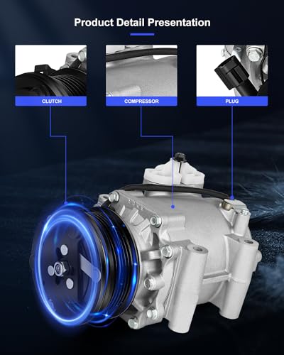 Image of ECCPP AC Compressor for Lincoln LS for Ford Thunderbird 3.9L 2000-2006 | for Jaguar S-Type 4.0L 4.2L 2000-2008 Fast Cooling AC Compressor with Clutch