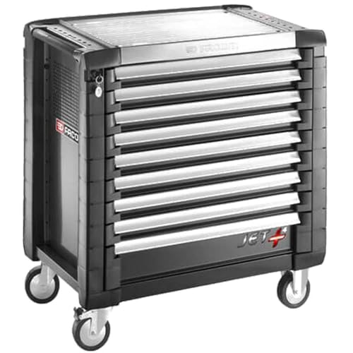 Image of FACOM Jet.9GM4 Jet+ 9 Drawer Roller Cabinet, 4 MODULES PER Drawer, Black, 971 mm x 546 mm x 964 mm