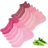 inaWarm Bambus Sneaker Socken Damen 39-42 35-38, 6 Paar Atmungsaktive Sportsocken, Kurze Laufsocken Damen Geschenk mit Geschenkbox 39-42 Rosa