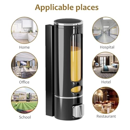 Image of Combo Pack Wall-Mounted Soap Dispenser for Bathroom, Wash Basin, Liquid Sanitizer & Shower Gel | 400ml Capsule Design, Black and Gold ABS Plastic | Pack of 2 | Durable & Easy Refill