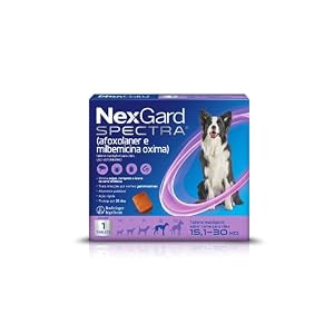 NexGard Spectra Antipulgas e Carrapatos e Vermífugo para Cães de 15,1 a 30kg