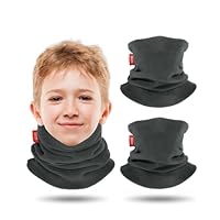 Aegend Neck Warmer for Kids 2 Pack, Double-Layer Fleece Ski Neck Gaiter for Boys Girls Youth Winter Cold Weather Scarf