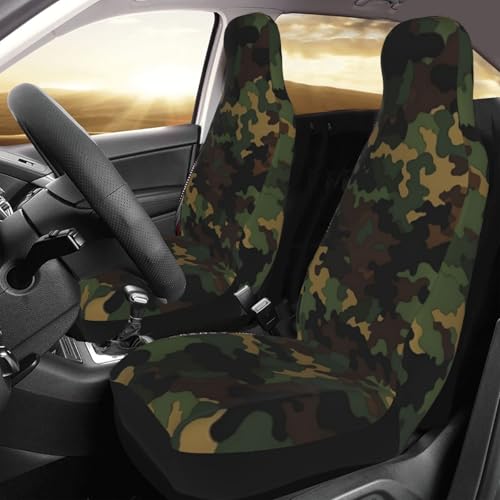 Housse de siège avant de voiture camouflage imperméable x2