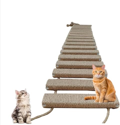 Katzenleiterbrücke für Wand, Sisalseil Klettergerüst, Haustiermöbel für Kätzchen und Katzen,Kratzbaum, Treppe, Spielzeug, Katzenbaumturm