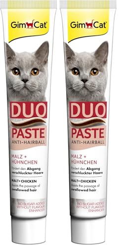 GimCat Duo Pasta Anti-Hairball Malta y Pollo - Snack para Gatos Que favorece la expulsión de los pelos ingeridos - 1 Tubo (1 x 50 g) (Paquete de 2)