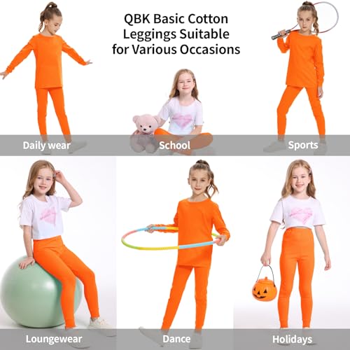 QBK 3T 4T 5T to 12Y Girls' Leggings Cotton Footless Tights Soft and Stretchy2
