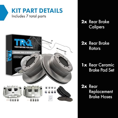 Image of TRQ Brake Pad & Rotor Kit Ceramic Compatible with 2017-2019 Ford F-350 Super Duty