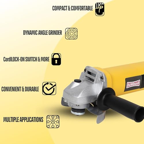 Image of Inditrust Dumdaar Angle grinder machine 950W 100% Copper Winding 801 model machine (YELLOW)