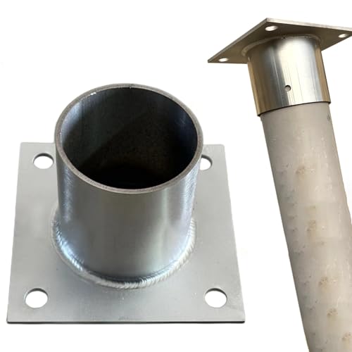 Genérico Brida de Base para Poste de Tubo Redondo de 4 Pulgadas - Base Resistente para pasamanos, barandillas de escaleras y Postes de luz Soporte de porches, cercas y escaleras
