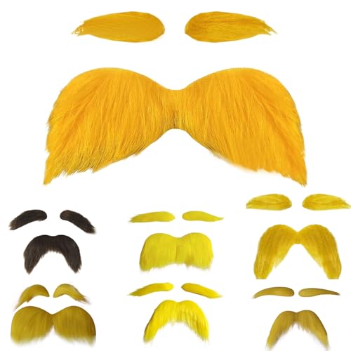 Generisch Set per sopracciglia baffi, autoadesivo, finte, baffi e...