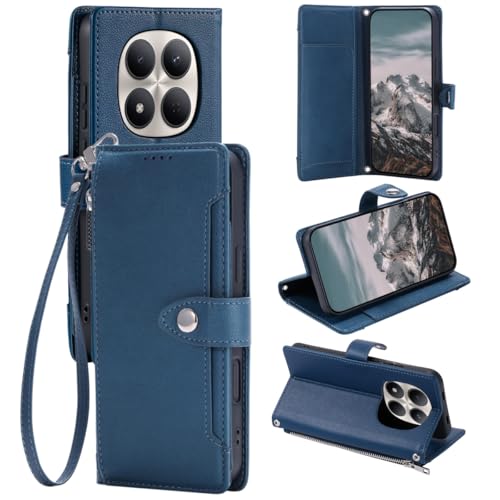Coque Xiaomi Redmi Note 13 Pro 5G bleu foncé à rabat pour protéger votre écran en voyage