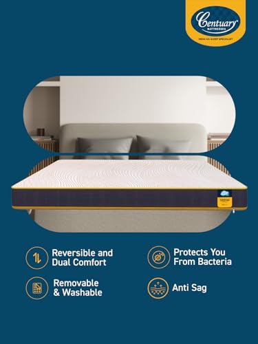 Image of Centuary Mattresses Sleepables Reversible Dual Comfort Firm and Soft High Resilience Foam 5 inch Single Mattress (72x30x5)