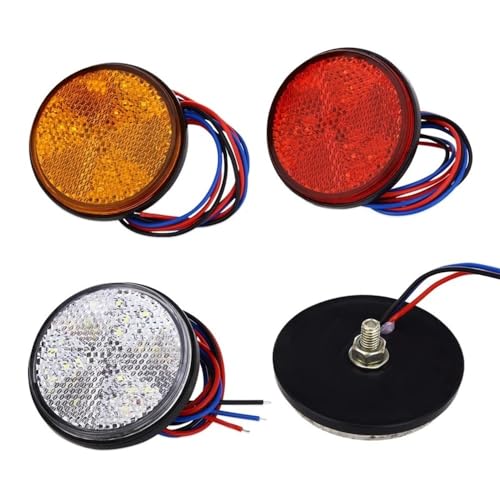 Feux arrière de moto et remorque 12V avec réflecteur rond pour camion - 3