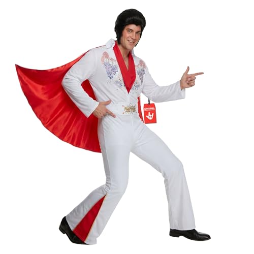 Morph Vegas Rockstar Costume Adult Men Disco Jumpsuit 70s Halloween Outfit for Men Party Wear, Large