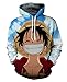 Produktbild Kapuzenpullover,One Piece Monkey Luffy Männer Hoodies Anime Tops Pullover Mode Kordelzug Lose Sweatshirt 4XL