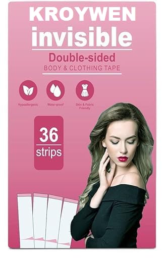 kroywen Double Sided Tape for Fashion, Clothing and Body - 36 Strips | All Day Strength Invisible Dress Tape for women | Gentle to stick on Skin and clothes-picture-17