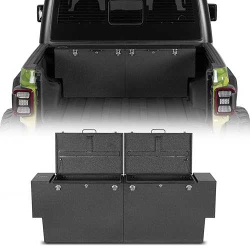 Hooke Road 48 Inch Gladiator JT Truck Bed Tool Box Set Compatible with Jeep Gladiator JT 2020 2021 2022 2023 2024 2025, Steel Lockable Storage Box