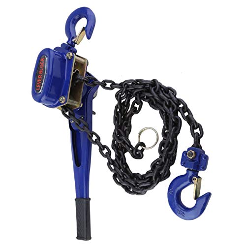 Detectoy - Herramienta de eslinga de elevación de grúa de bloque de palanca manual compacta, polipasto de cadena manual, polea de trinquete, fuerza de tracción, 1,5 t (púrpura)