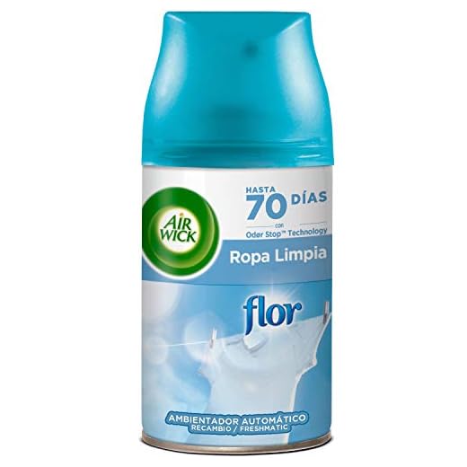 Air Wick Freshmatic Recambio de Ambientador Spray Automático, Esencia para Casa con Aroma a Ropa Limpia Flor