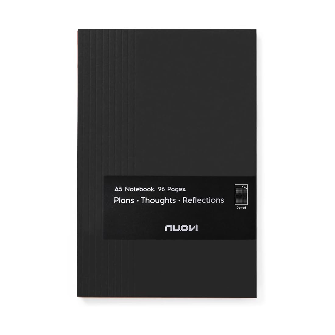 NUOVI Record Note Book, Nero | A5 - Dotted Grid Pages | 96 Pages - 100GSM Pages with Soft Cover | Ideal for Office, College, School, Journaling, Meeting & More