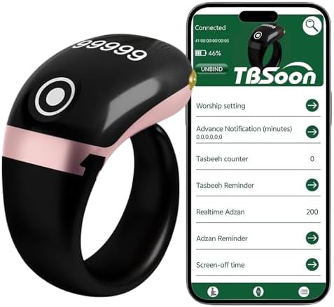 Anel inteligente Tasbih leve, ...