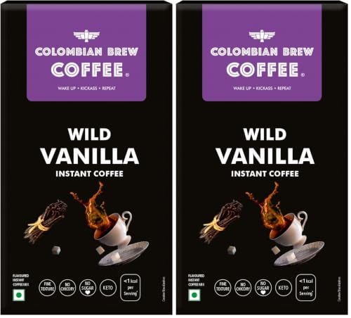 Image of Colombian Brew Vanilla Instant Coffee Powder, No Sugar, 20 Sachets (Pack of 2)