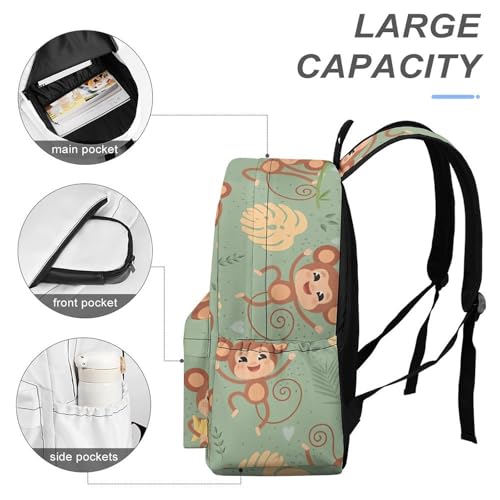 Monkey Backpack Daily Commuter Oxford Cloth Casual Fashion 17 Inch Backpack4