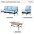 PHI VILLA Outdoor Modern Patio Furniture Set, Upgraded Wicker & Metal Patio Furniture Conversation Set with Waterproof Thick Cushions for Porch, Poolside, Yard (4 Pieces,Blue)