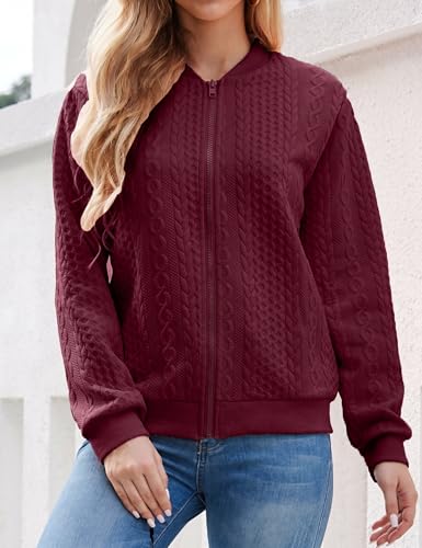 Image of Larmliss Women's Zip Up Cardigan Sweater Hoodies Long Sleeve Jacket Crewneck Casual Outerwear Spring Fall Trendy Coat Outfits