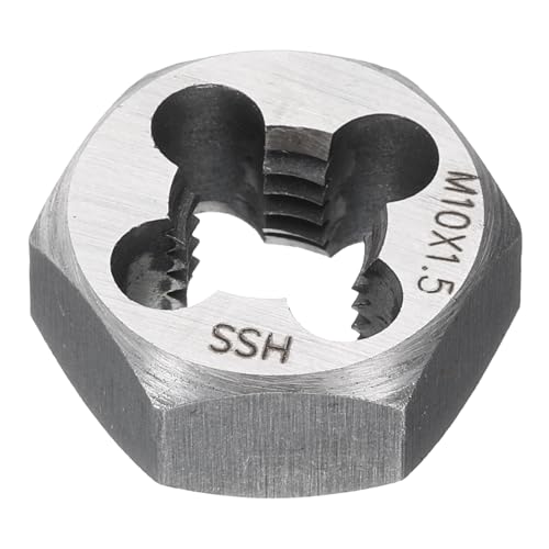 HARFINGTON Hex Rethreading Die M10 x 1.5 Metric High-speed Steel Right Hand Hexagon Screw Thread Cutting Threading Dies