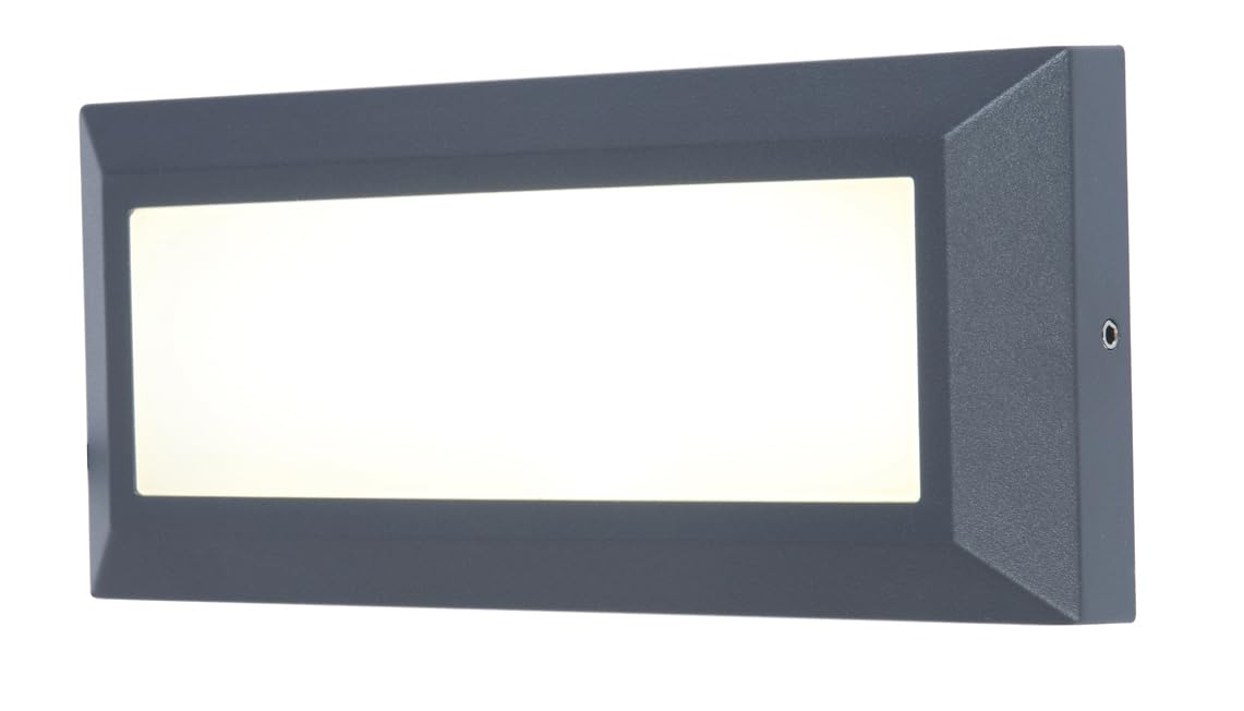 Lutec Helena Led Surface Mounted Wall Light Ip54 10W 850Lm In Dark Grey Aluminium